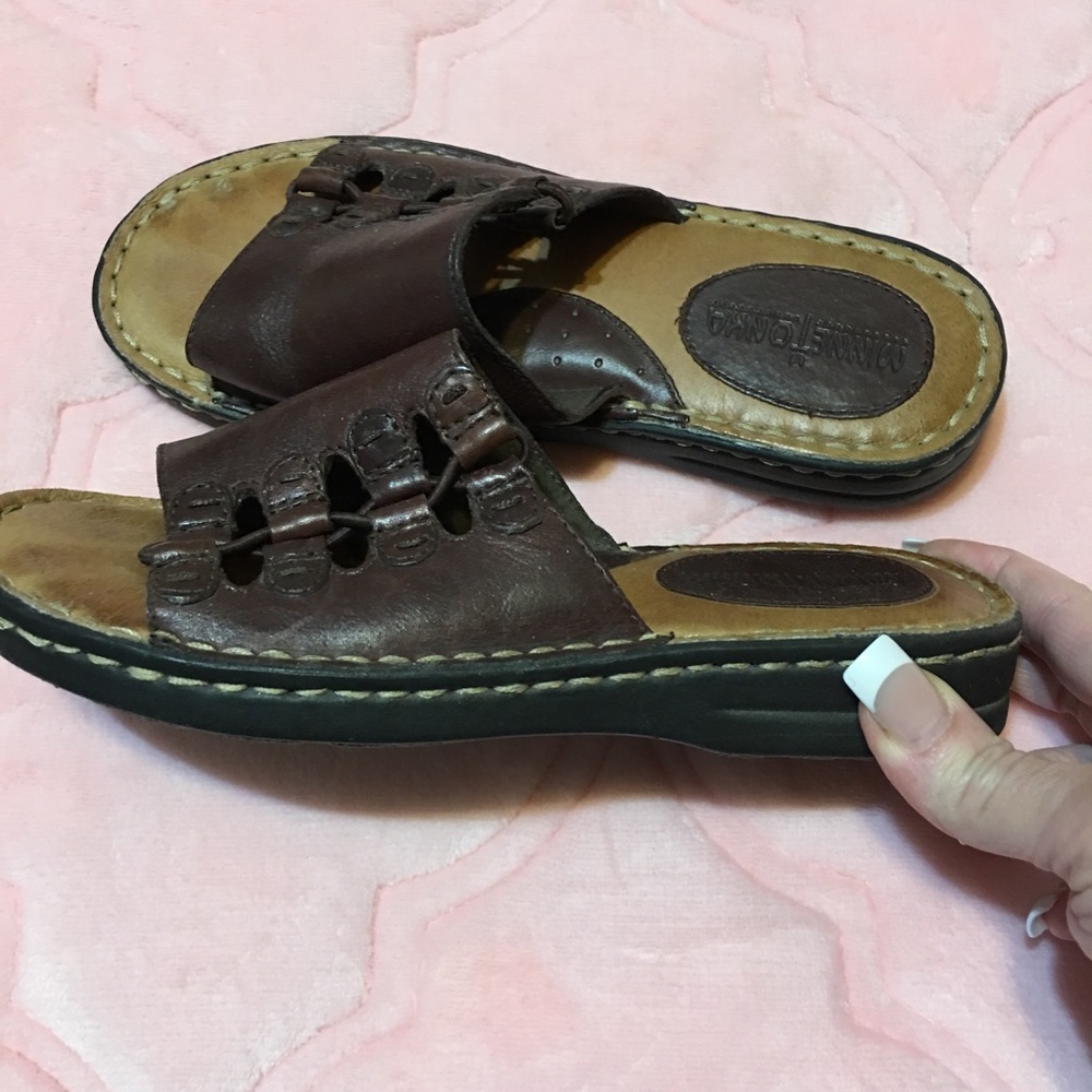 Brown Sandals Size 7 Minnetonka Leather